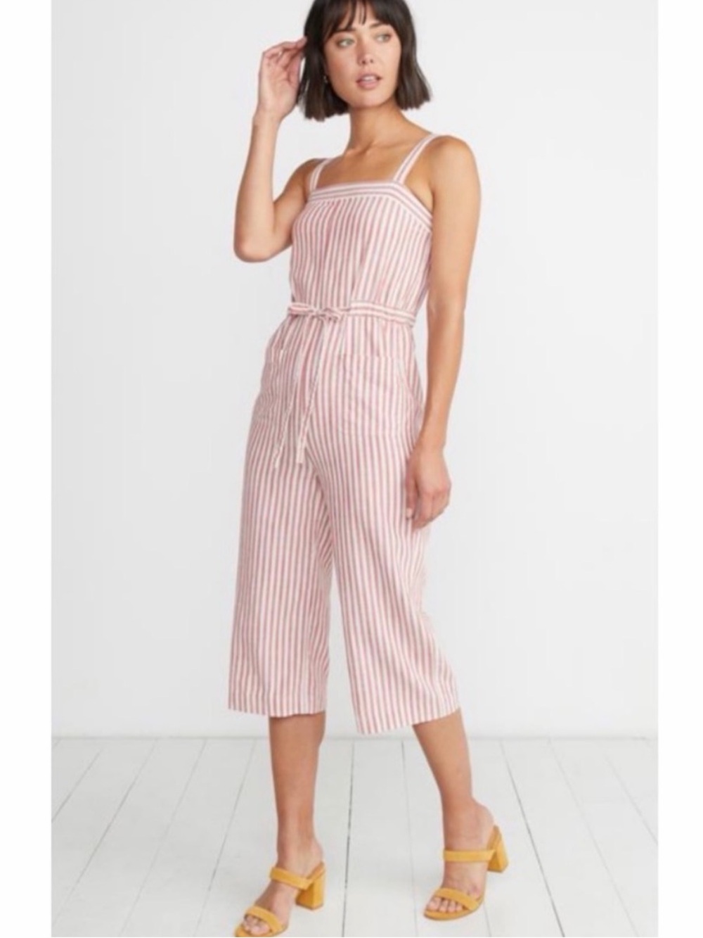 Marine Layer Rita Striped Crop Jumpsuit Size Xsmall